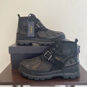Polo Oslo Leather Low Boots Size 11.5 Mens Waterproof Hydroguard Black New W/Tag
